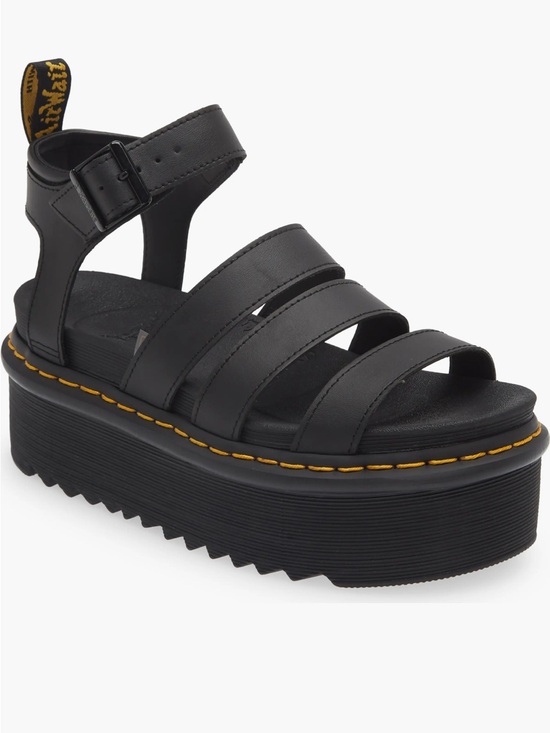 Dr. Martens Shoes - Dr. Martens Blaire Platform Sandal Black Leather Size 7 Nearly New